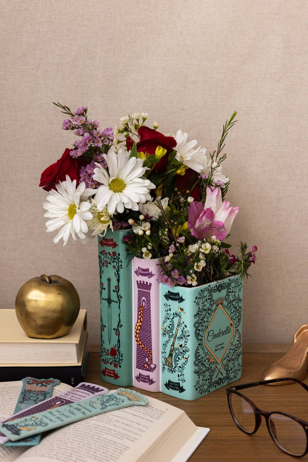 Triple Book Vase, Grimm's Fairy Tales