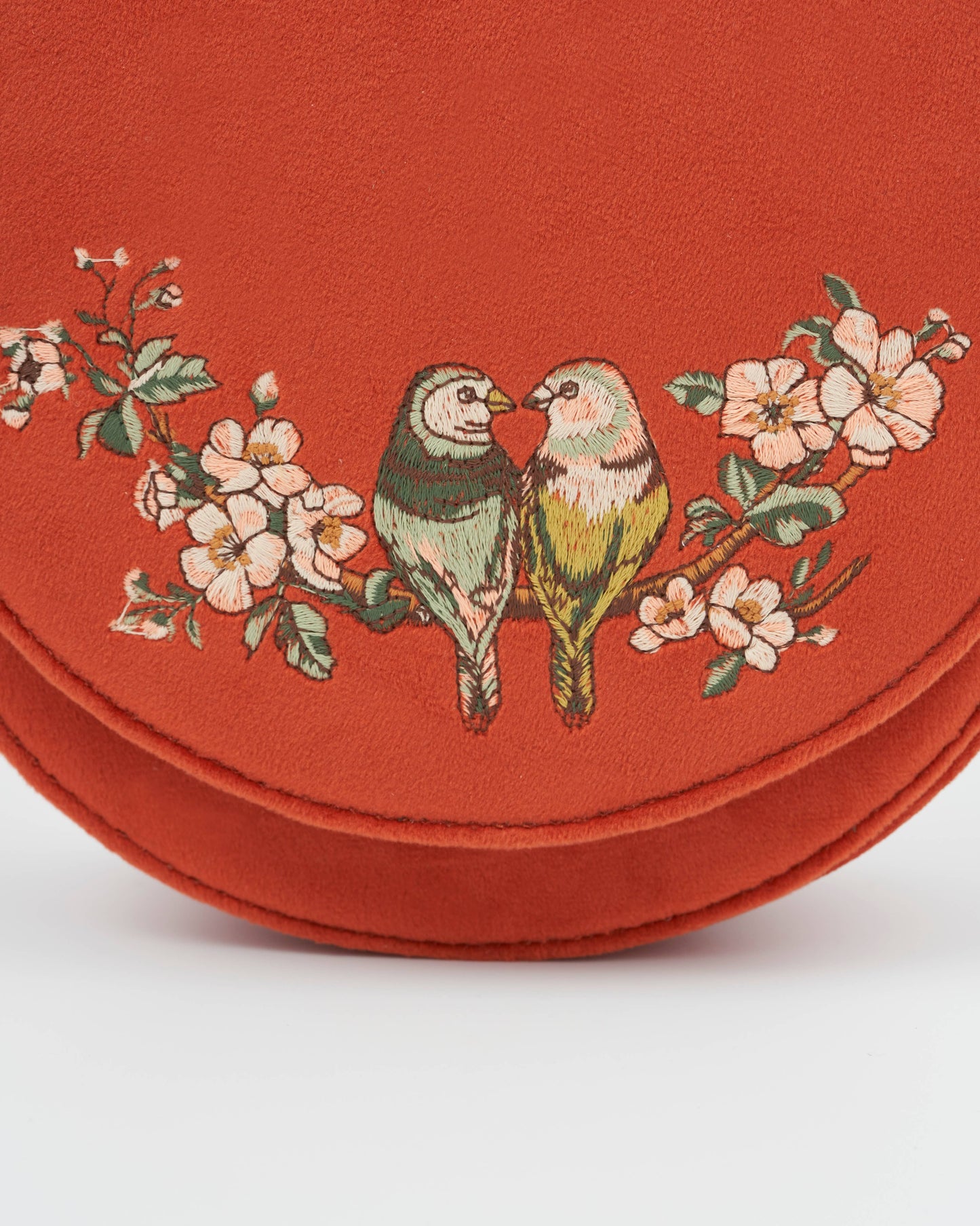 FABLE Lovebirds Velvet Saddle Purse