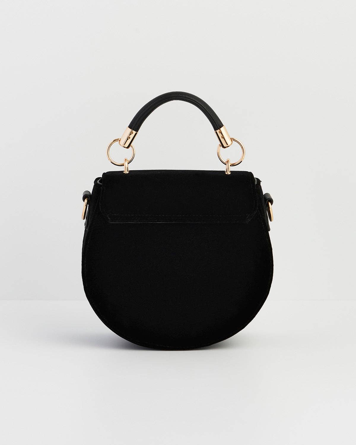 FABLE Fox & Owl Black Saddle Purse