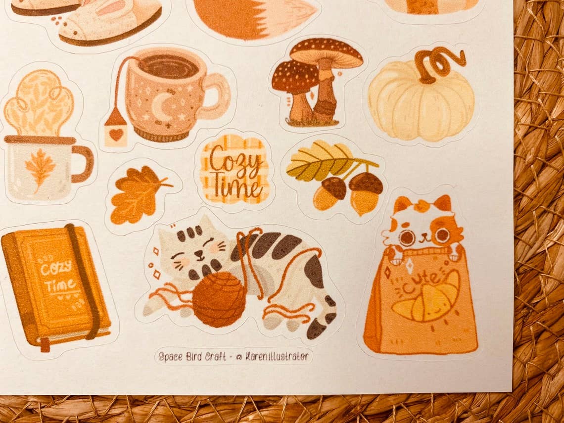 Sticker Sheet: Cozy Time
