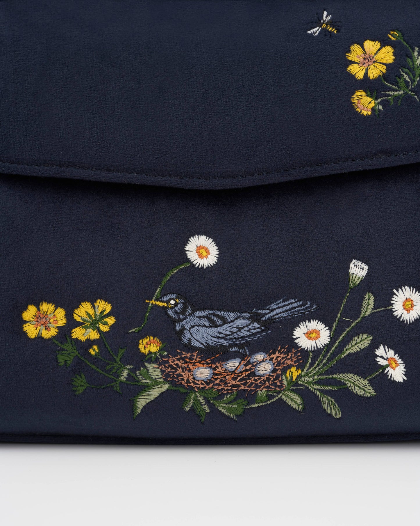 FABLE Blackbird Navy Mini Velvet Tote