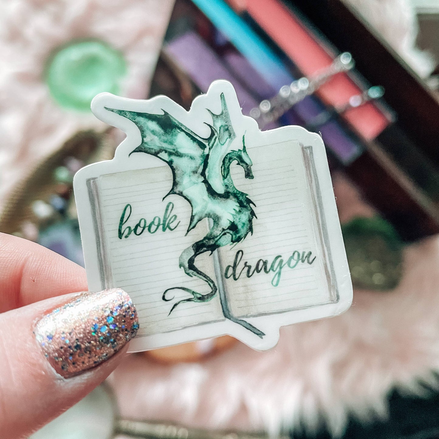 Green Book Dragon Vinyl Sticker