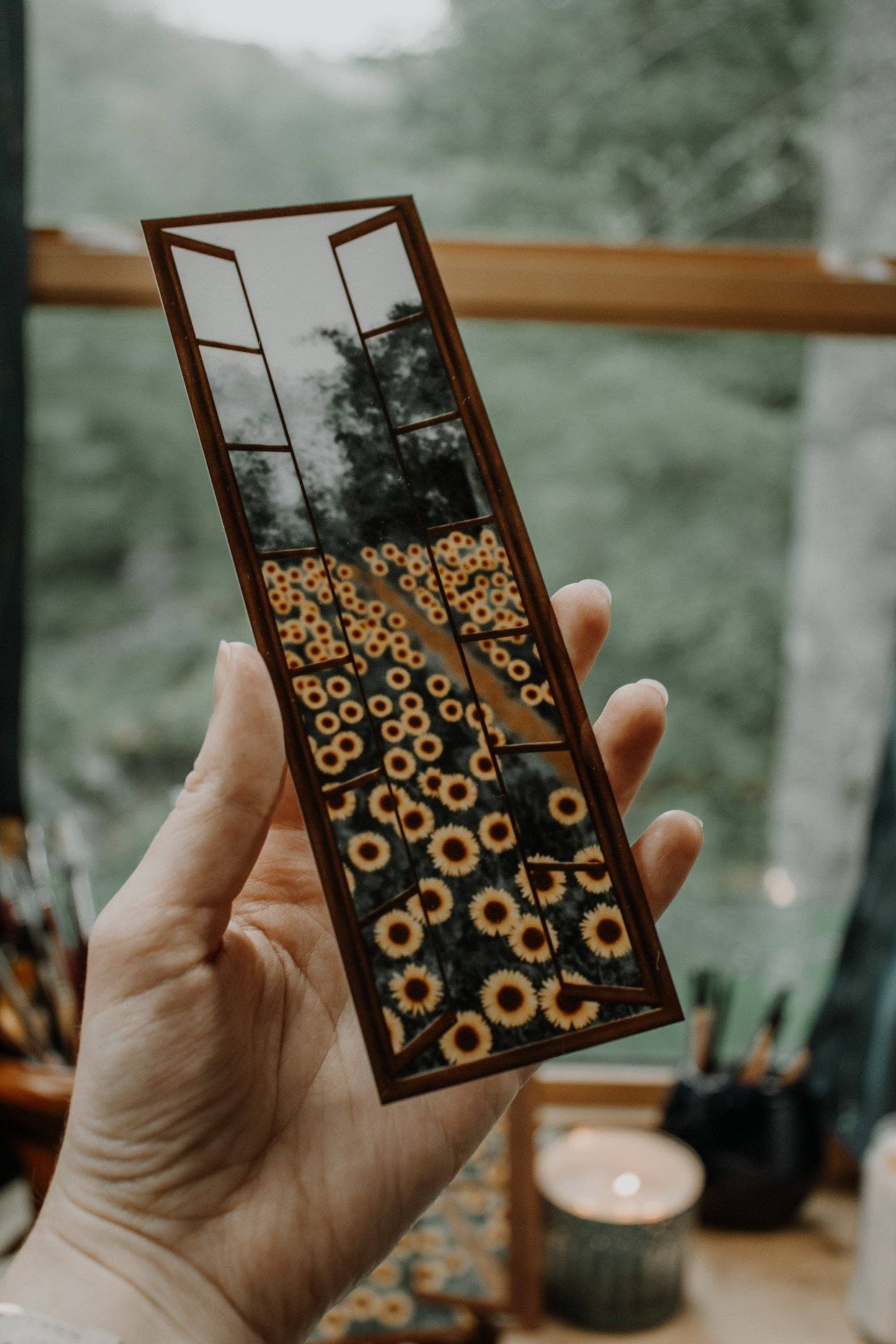 Cottage Sunflower Field Bookmark