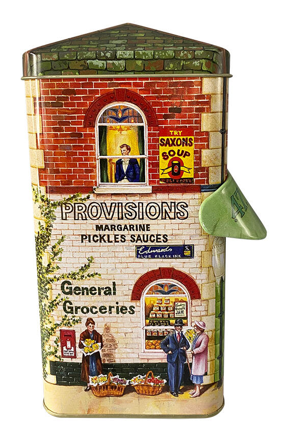 Metallboks Hus: General Groceries - Tea & Fables