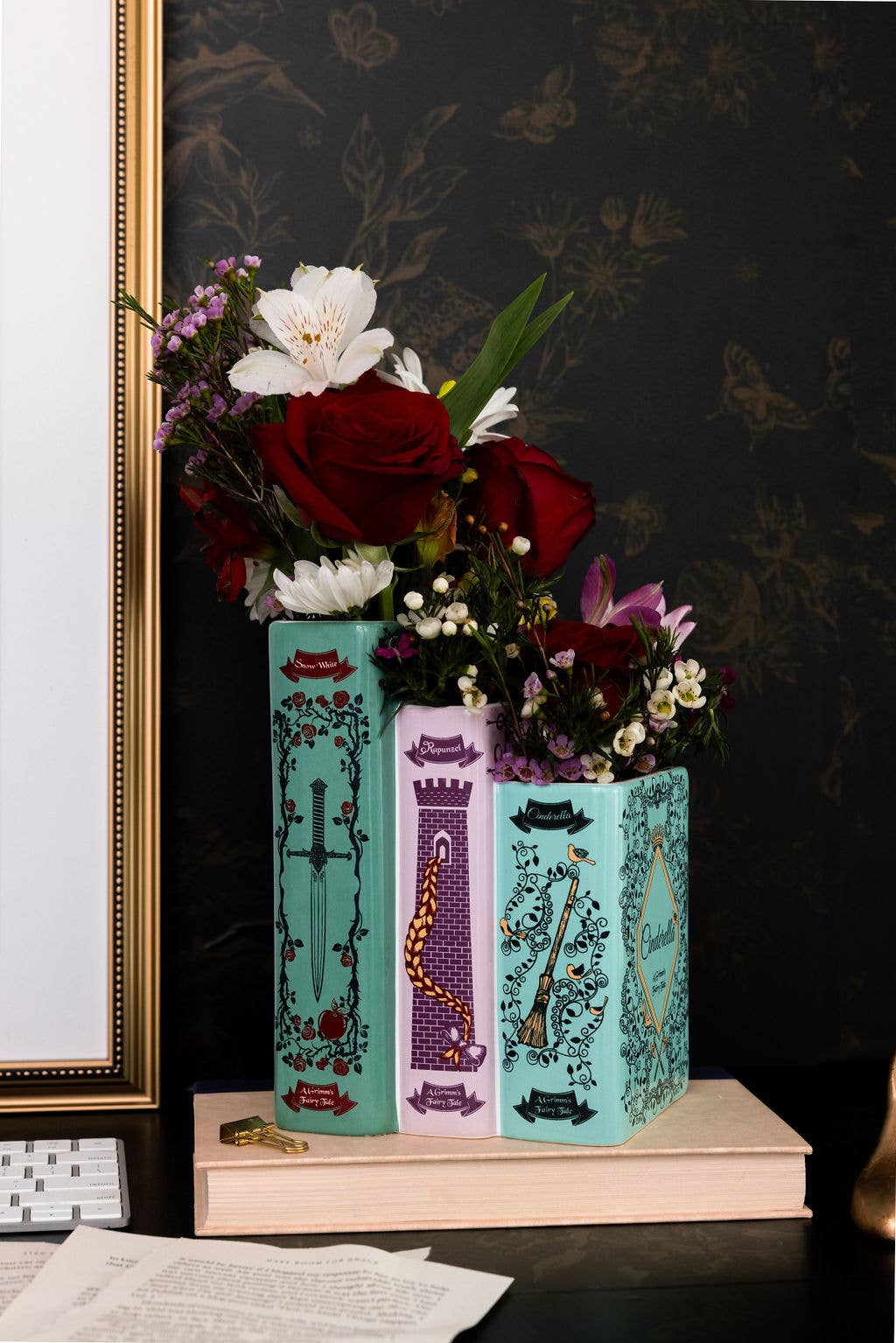 Triple Book Vase, Grimm's Fairy Tales