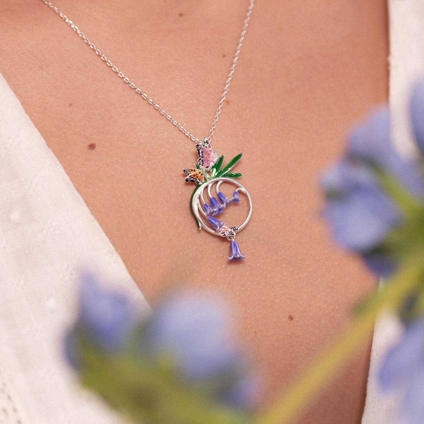 Bluebell and Butterfly Pendant