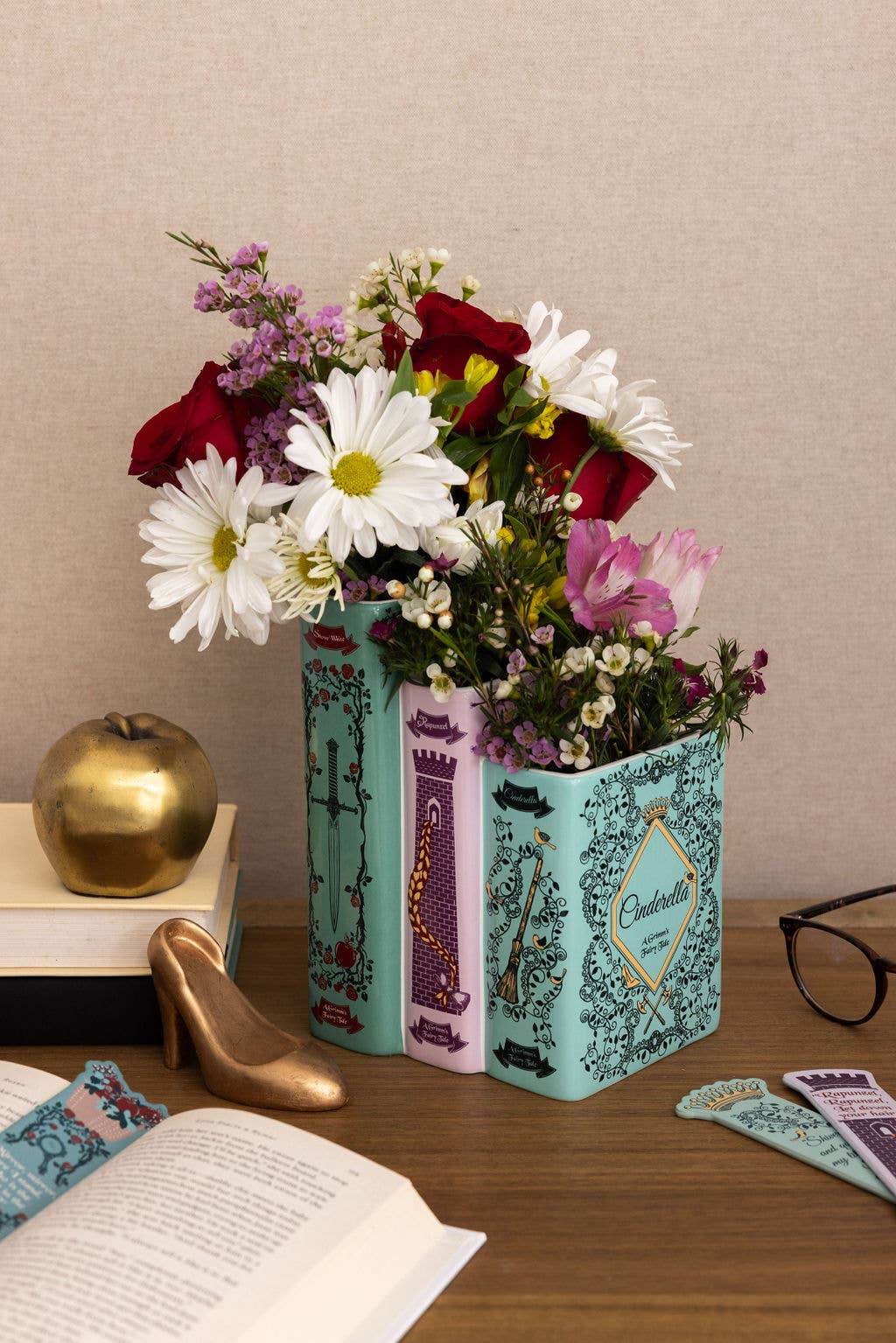 Triple Book Vase, Grimm's Fairy Tales