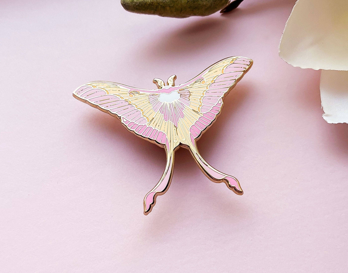 Pink Spirit Moth Pin