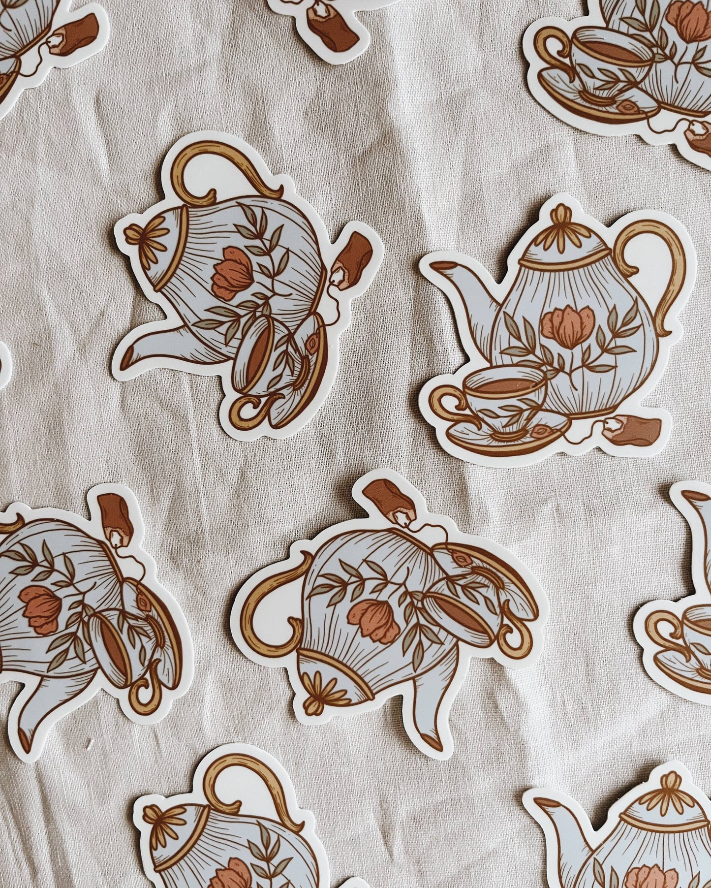 Teapot and Teacup Vinyl Sticker