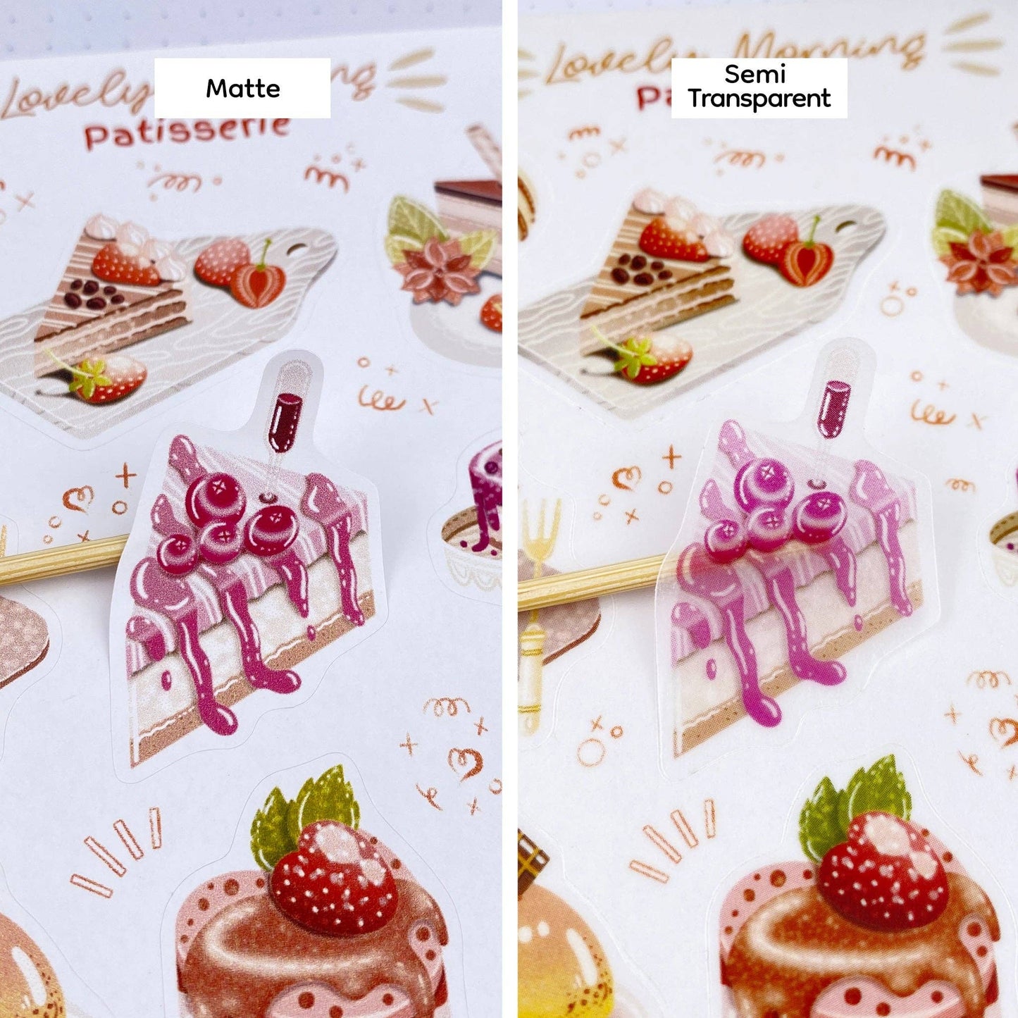 Sticker Sheet - Patisserie: Semi-Transparent - Tea & Fables