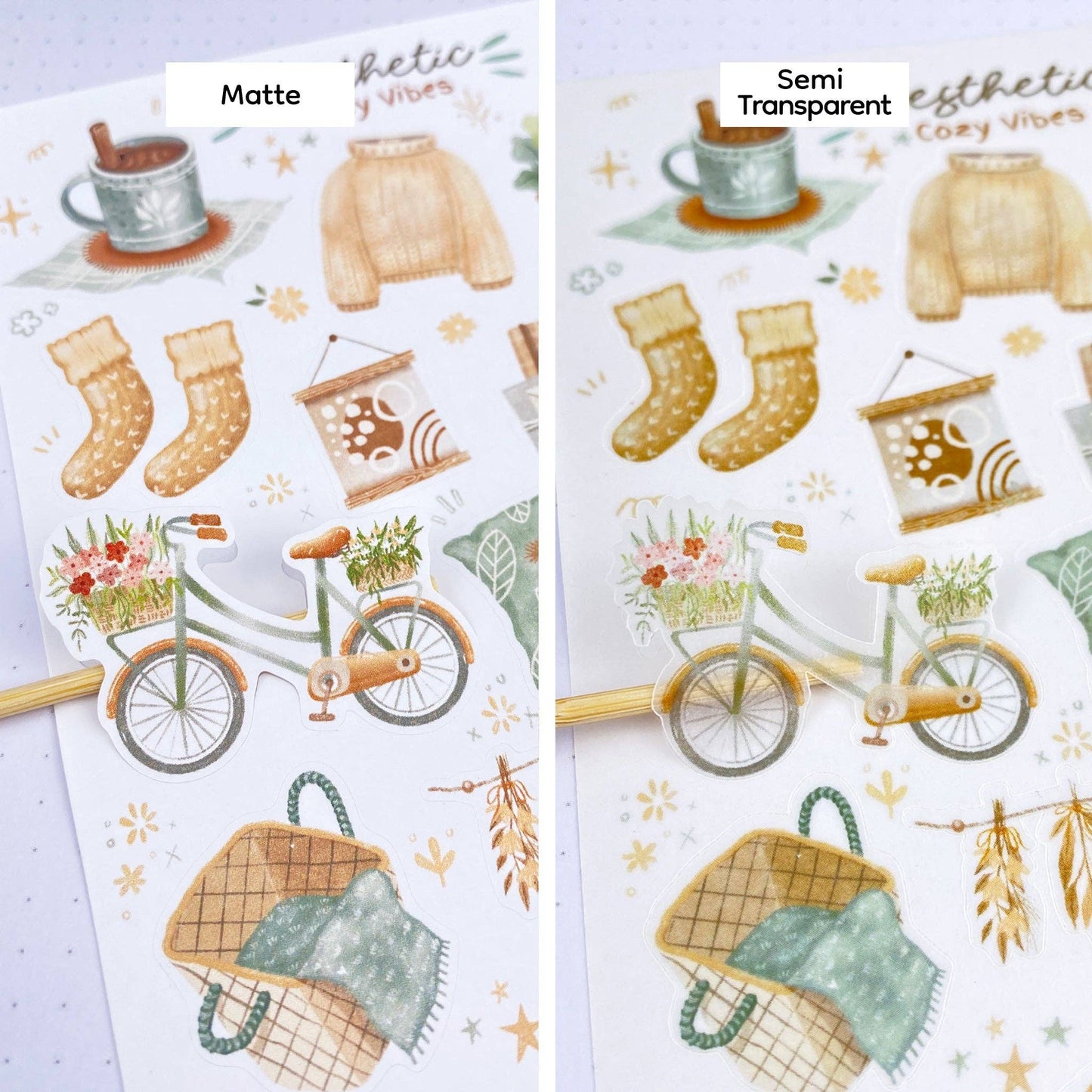 Sticker Sheet - Aesthetic Cozy Vibes: Matte Paper