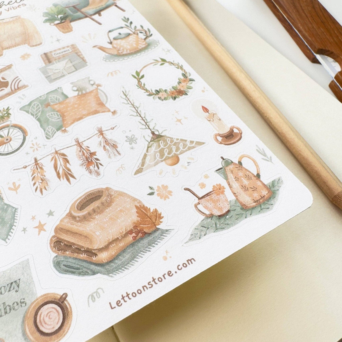 Sticker Sheet - Aesthetic Cozy Vibes: Matte Paper