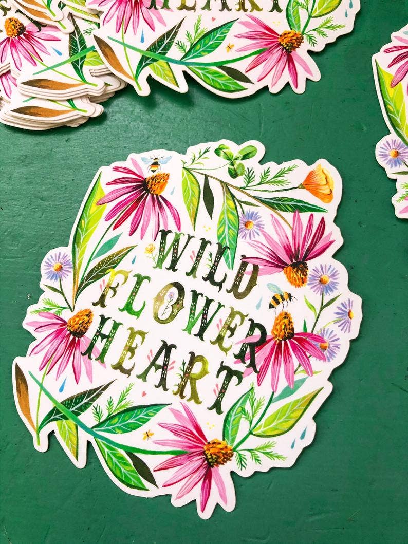 Wildflower Heart Matte Sticker