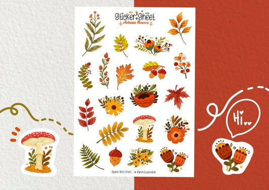 Sticker Sheet: Autumn Flowers