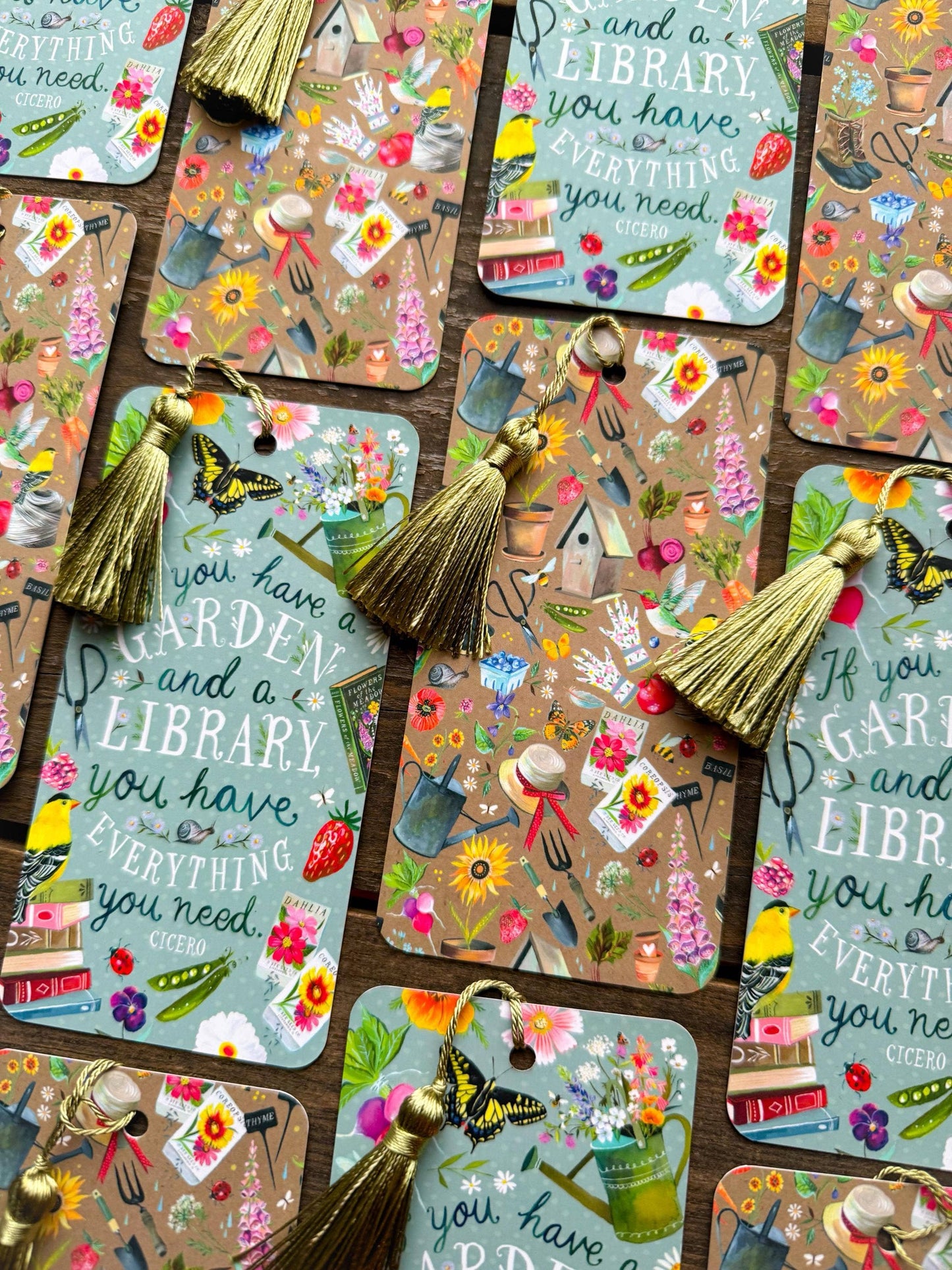 Garden and a Library Bookmark