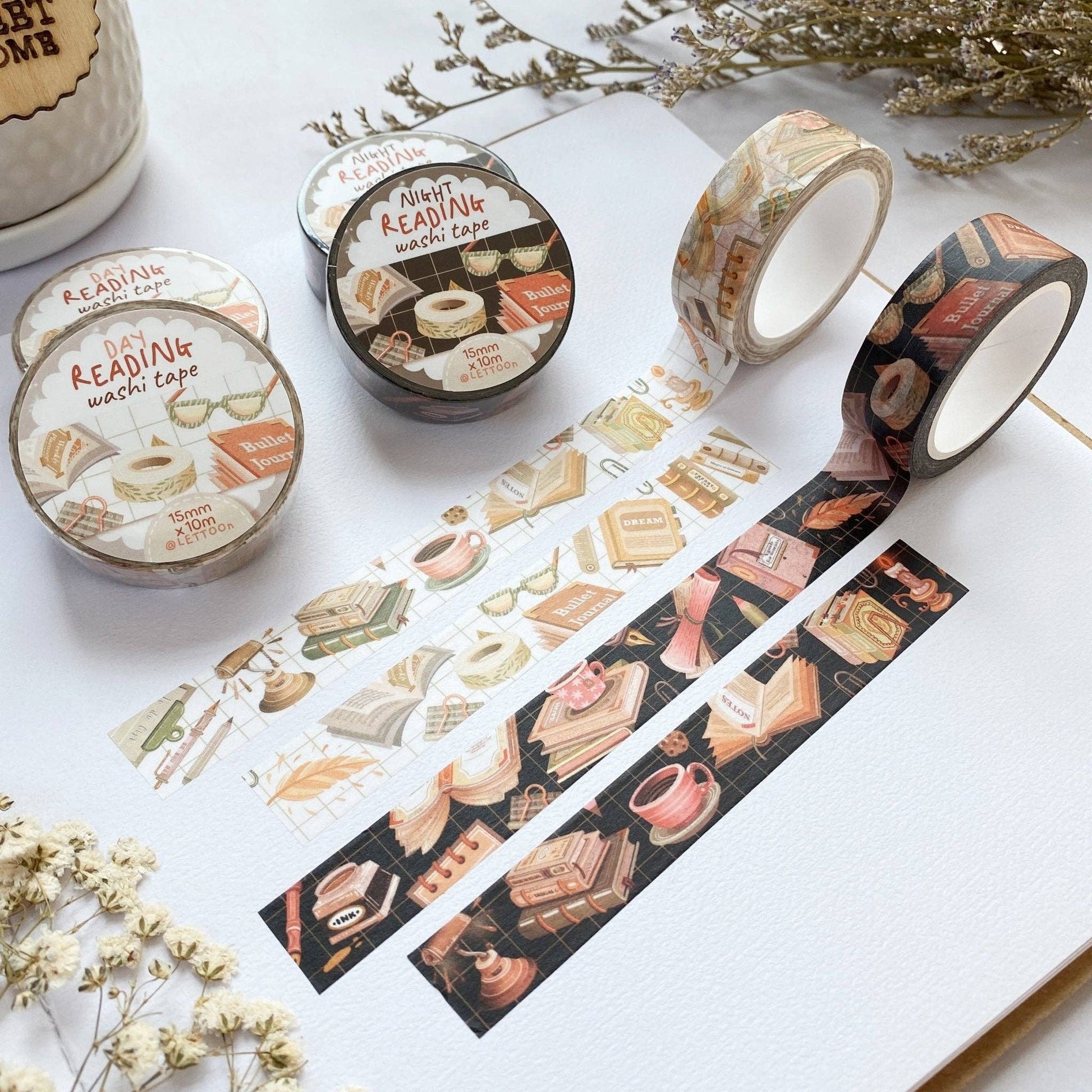 Washi Tape Set - Day & Night Reading - Tea & Fables