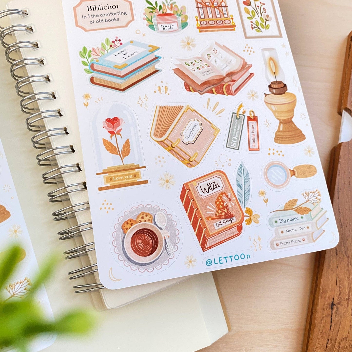 Sticker Sheet - Aesthetic Book - Tea & Fables