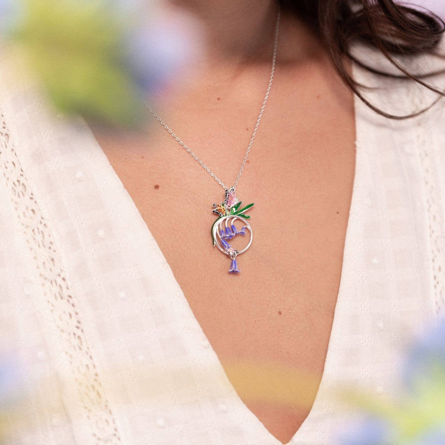 Bluebell and Butterfly Pendant