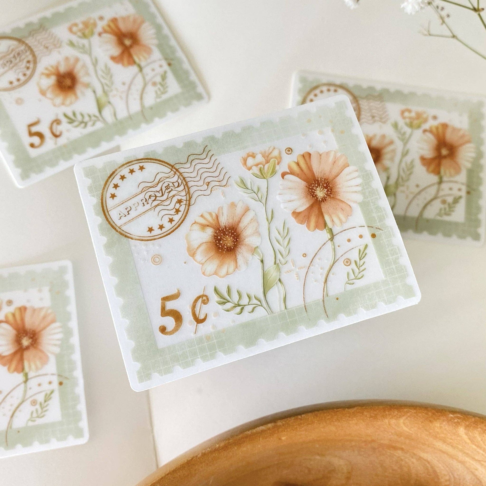 Clear Vinyl Sticker - Flower Stamp - Tea & Fables