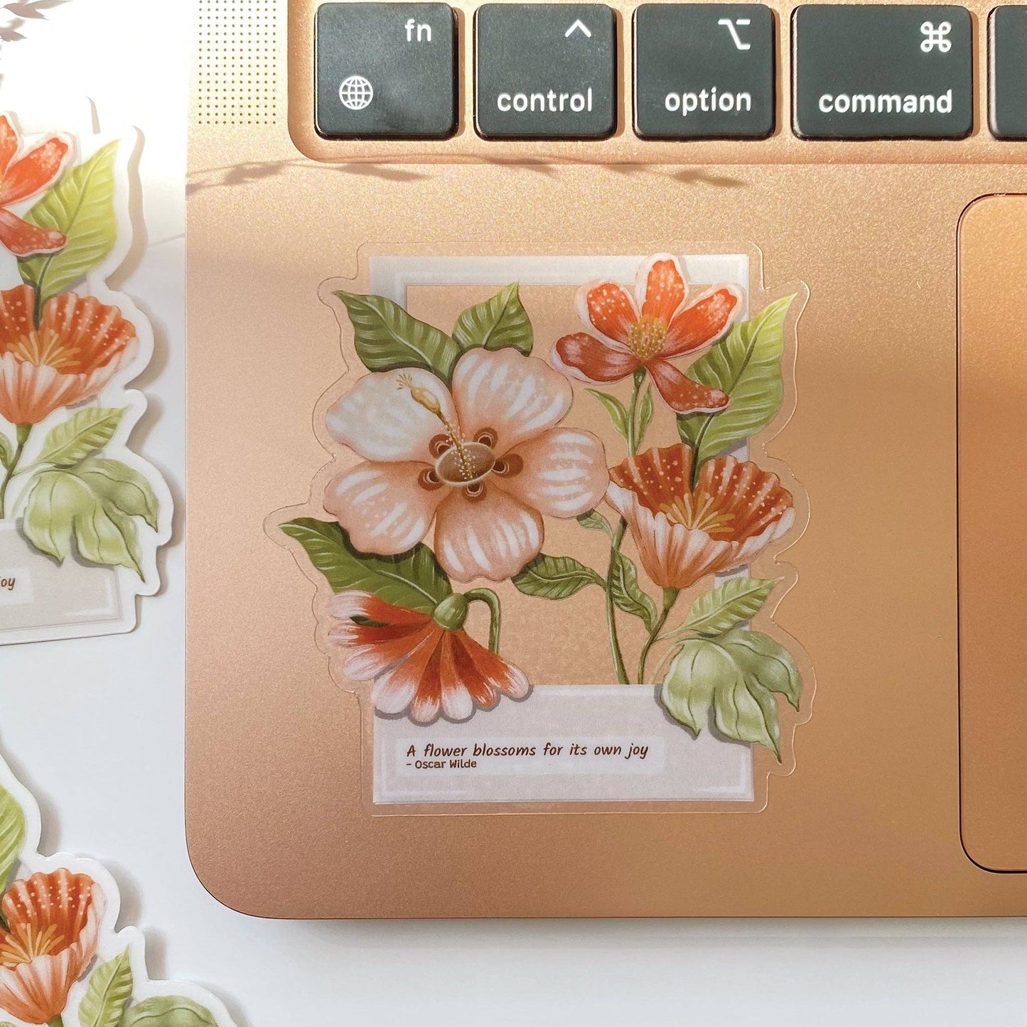 Clear Vinyl Sticker - Floral Polaroid - Tea & Fables