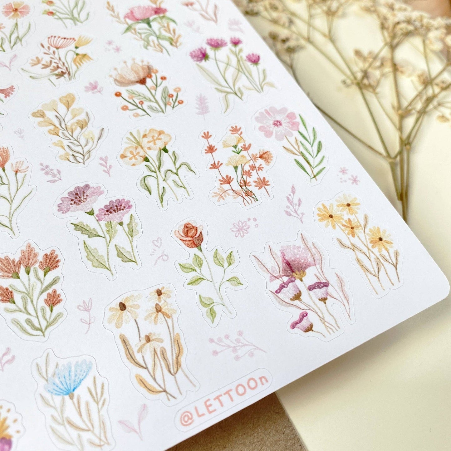 Sticker Sheet - Wild Flower: Semi-Transparent - Tea & Fables