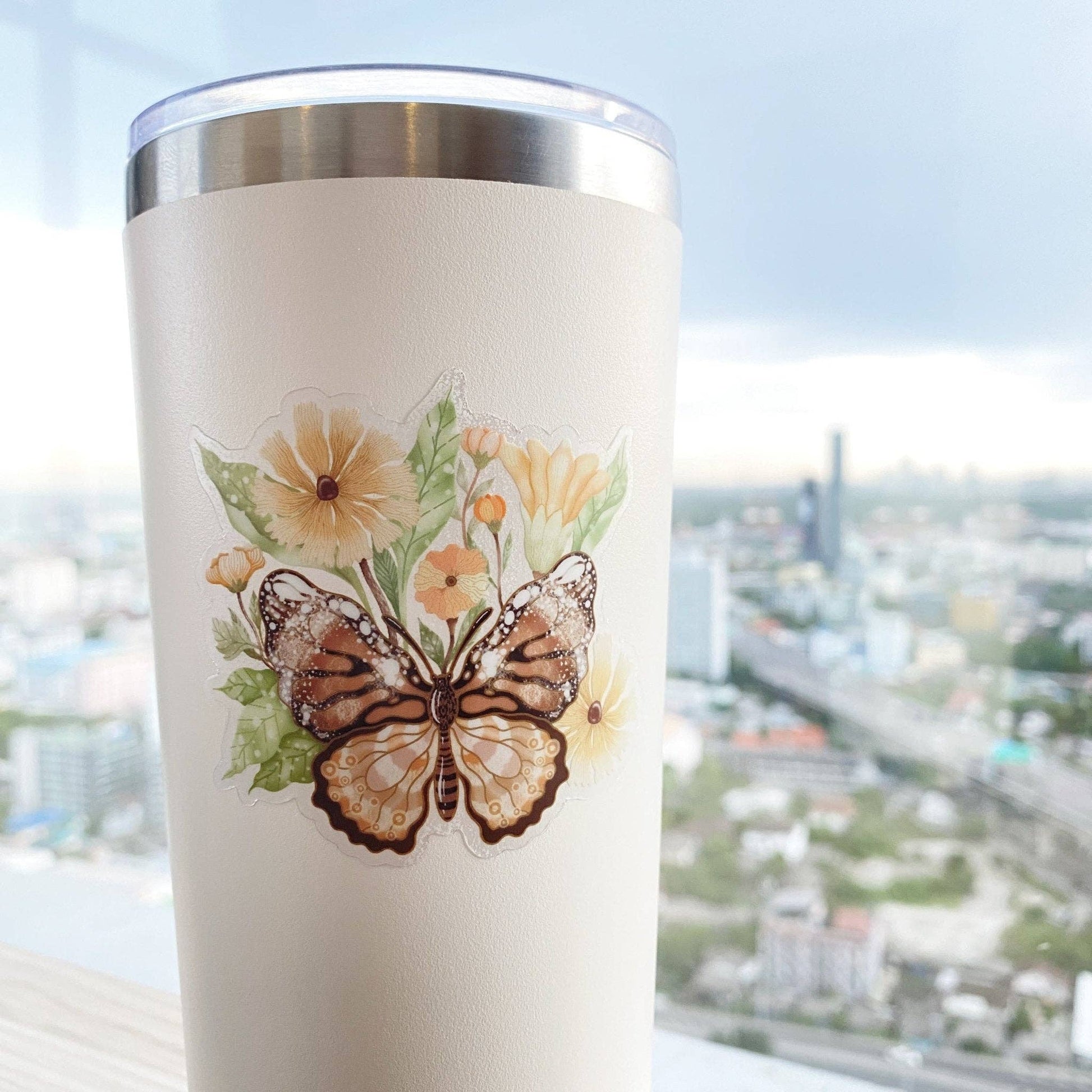 Clear Vinyl Sticker - Botanical Butterfly - Tea & Fables