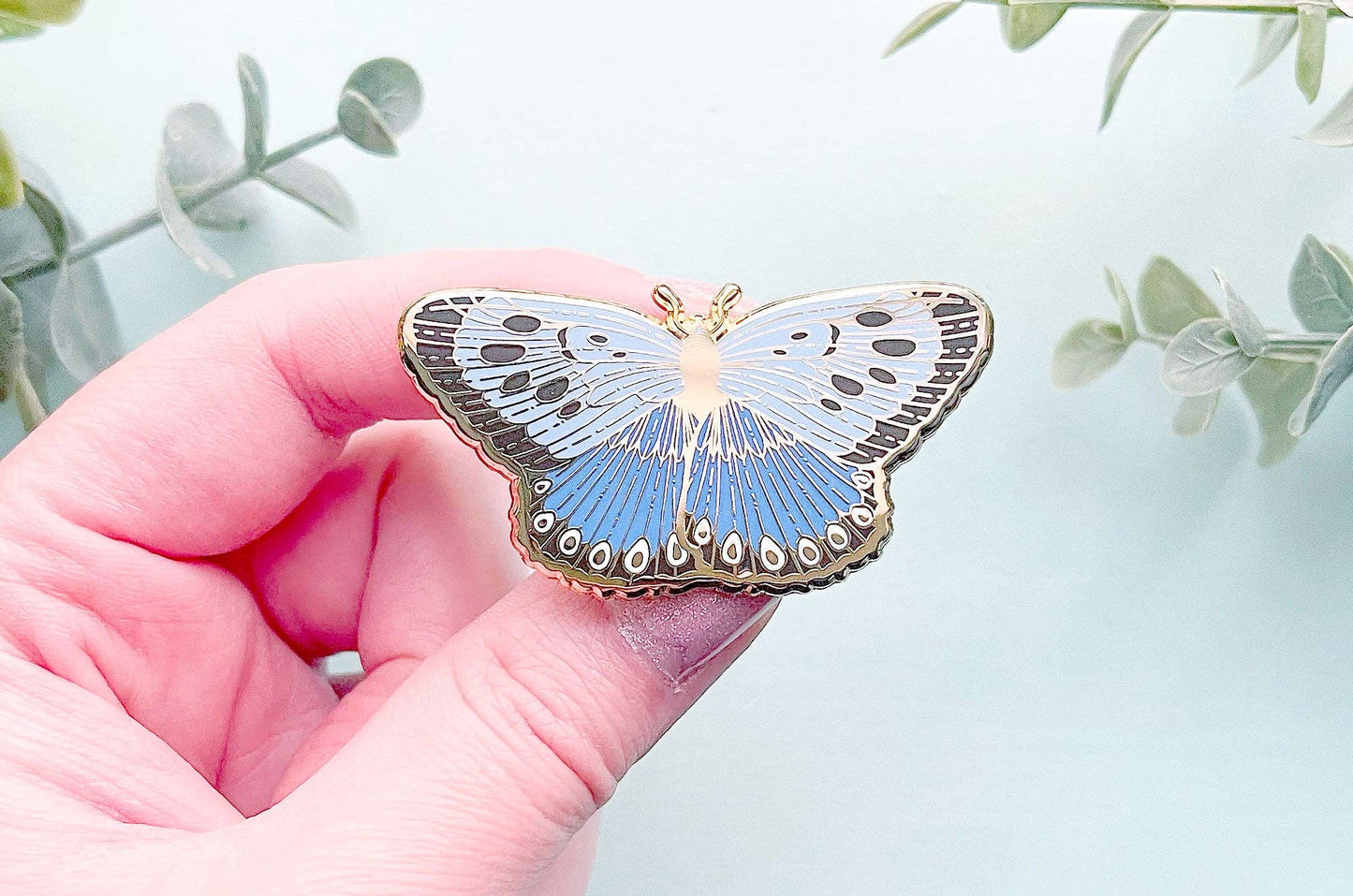 Emalje Pin | Large Blue Butterfly - Tea & Fables