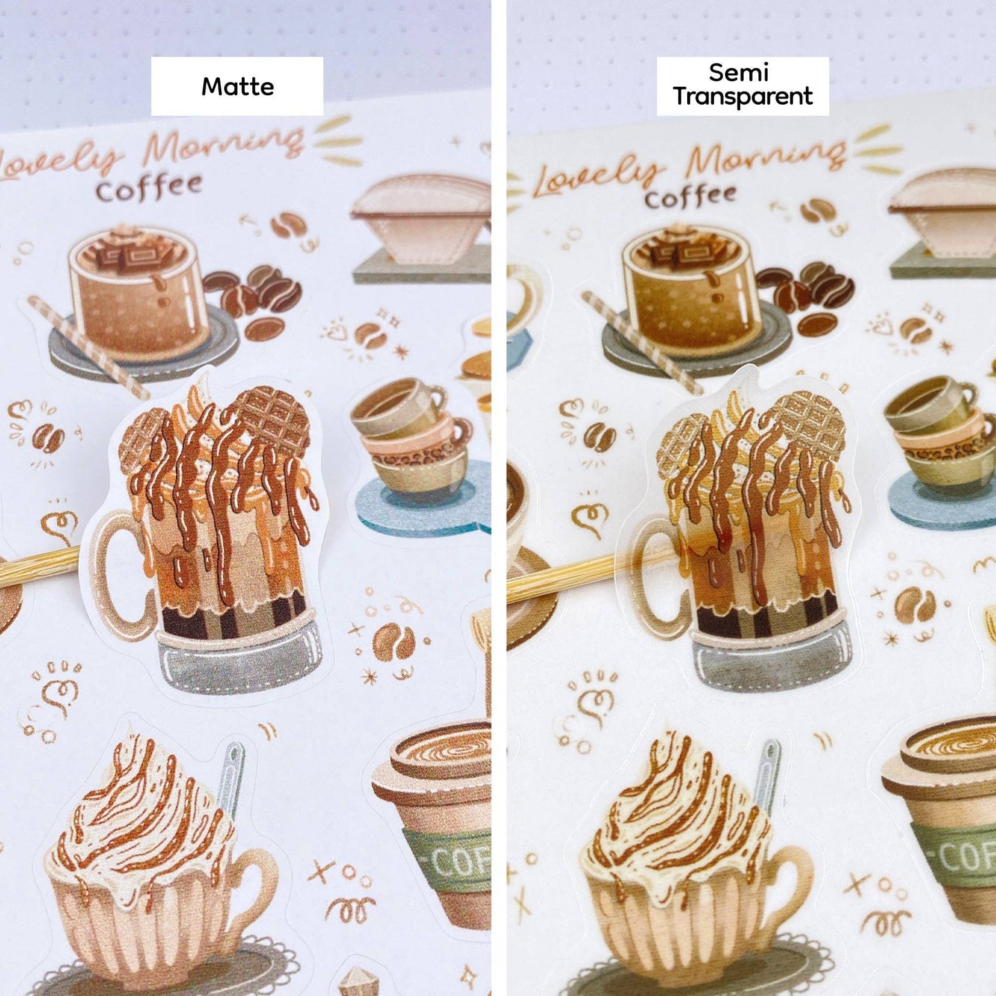 Sticker Sheet - Coffee + Bakery / Semi-Transparent - Tea & Fables