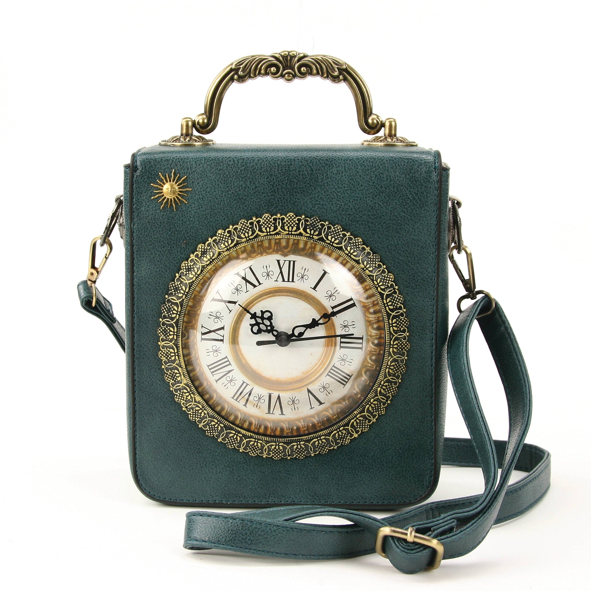 Vintage Clock Rectangle Shoulder Bag - Tea & Fables