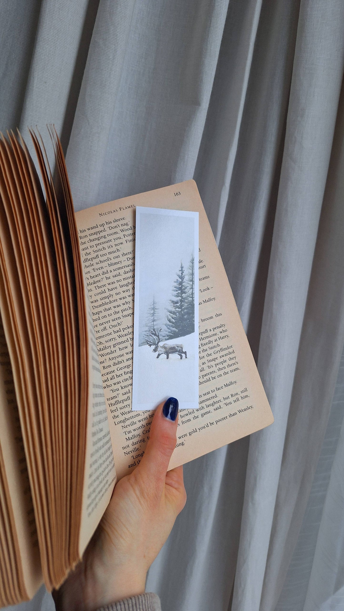 Elk in Winter Forest Bookmark