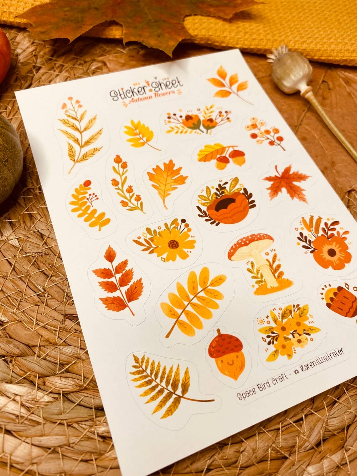 Sticker Sheet: Autumn Flowers