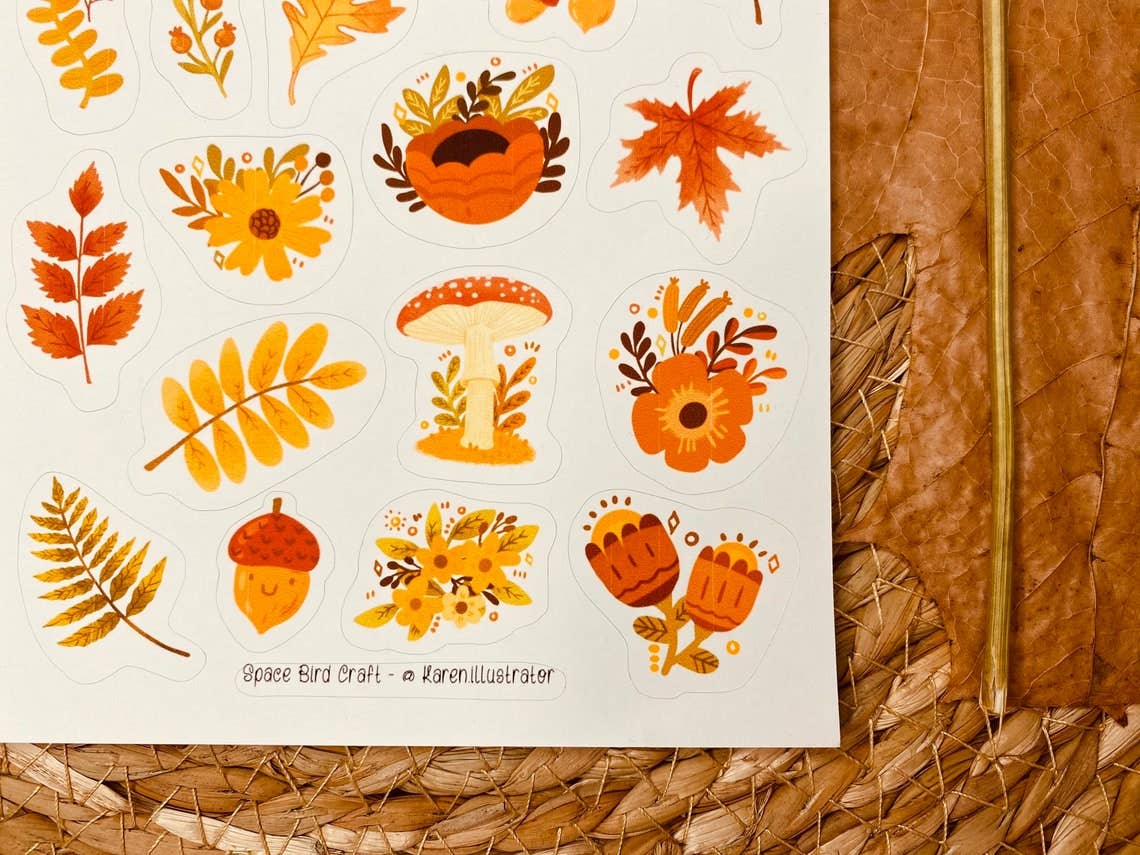 Sticker Sheet: Autumn Flowers