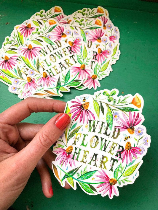 Wildflower Heart Matte Sticker