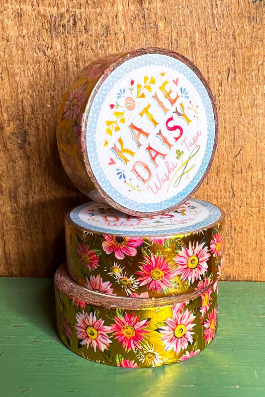 Gold Foil Floral Washi Tape