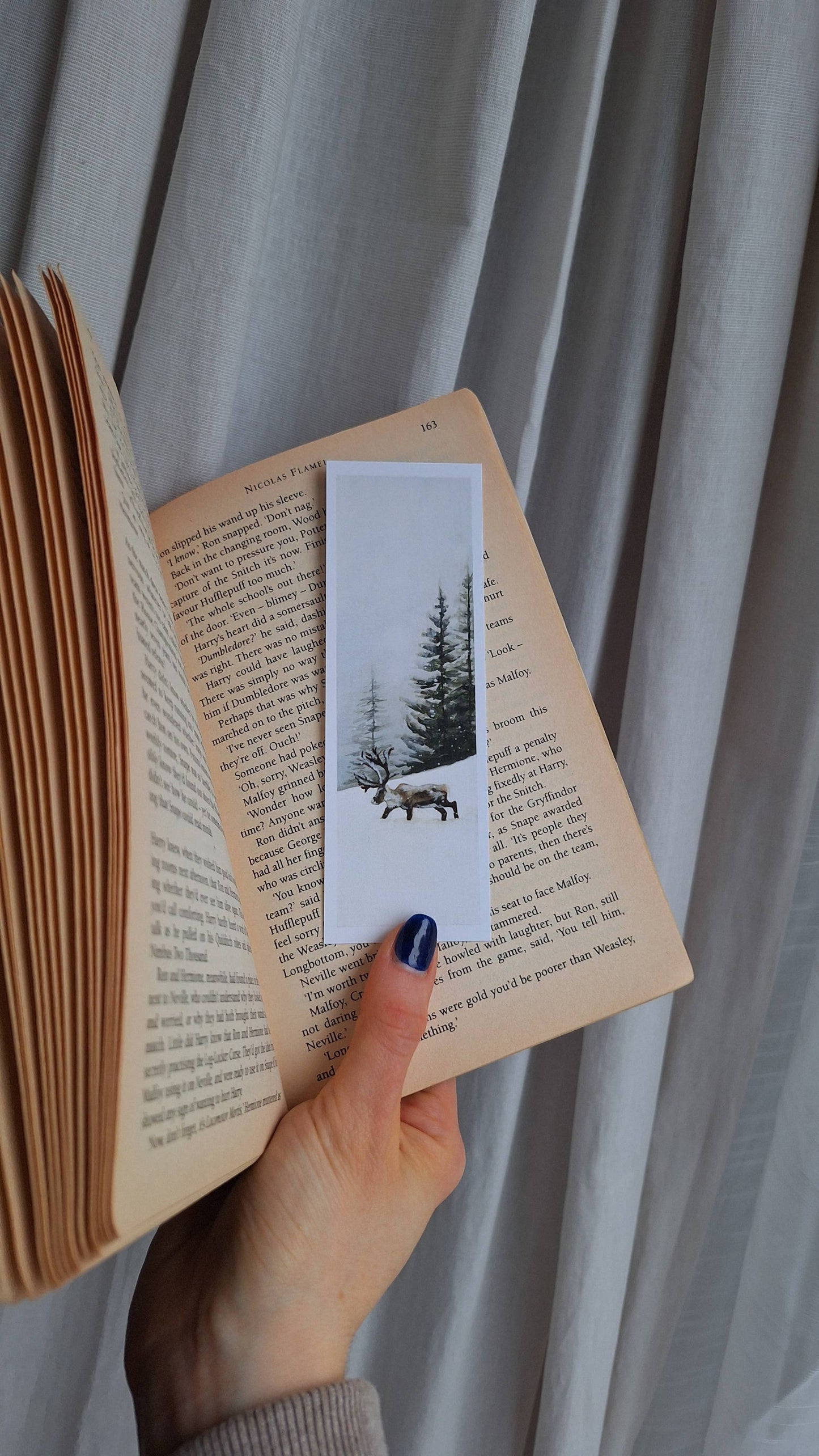 Elk in Winter Forest Bookmark