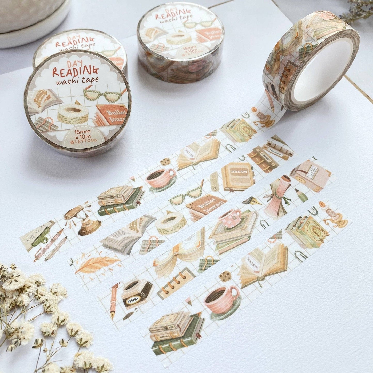 Washi Tape Set - Day & Night Reading - Tea & Fables