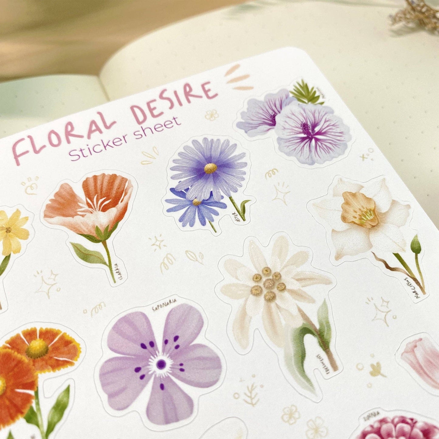 Sticker Sheet - Floral Desire - Tea & Fables