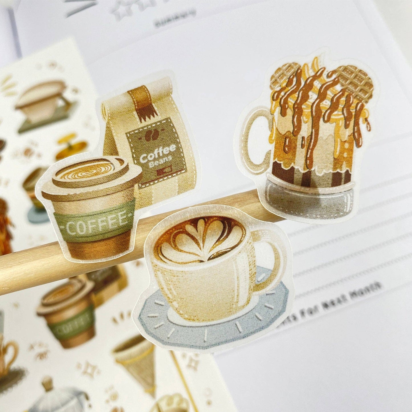 Sticker Sheet - Coffee + Bakery / Semi-Transparent - Tea & Fables