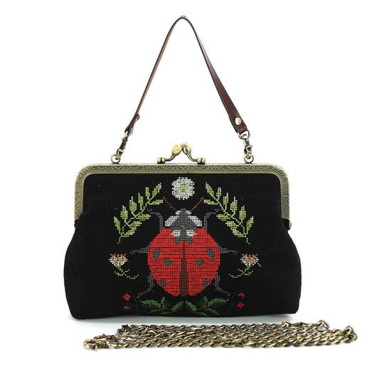 Lady Bug Vintage Kisslock Bag - Tea & Fables