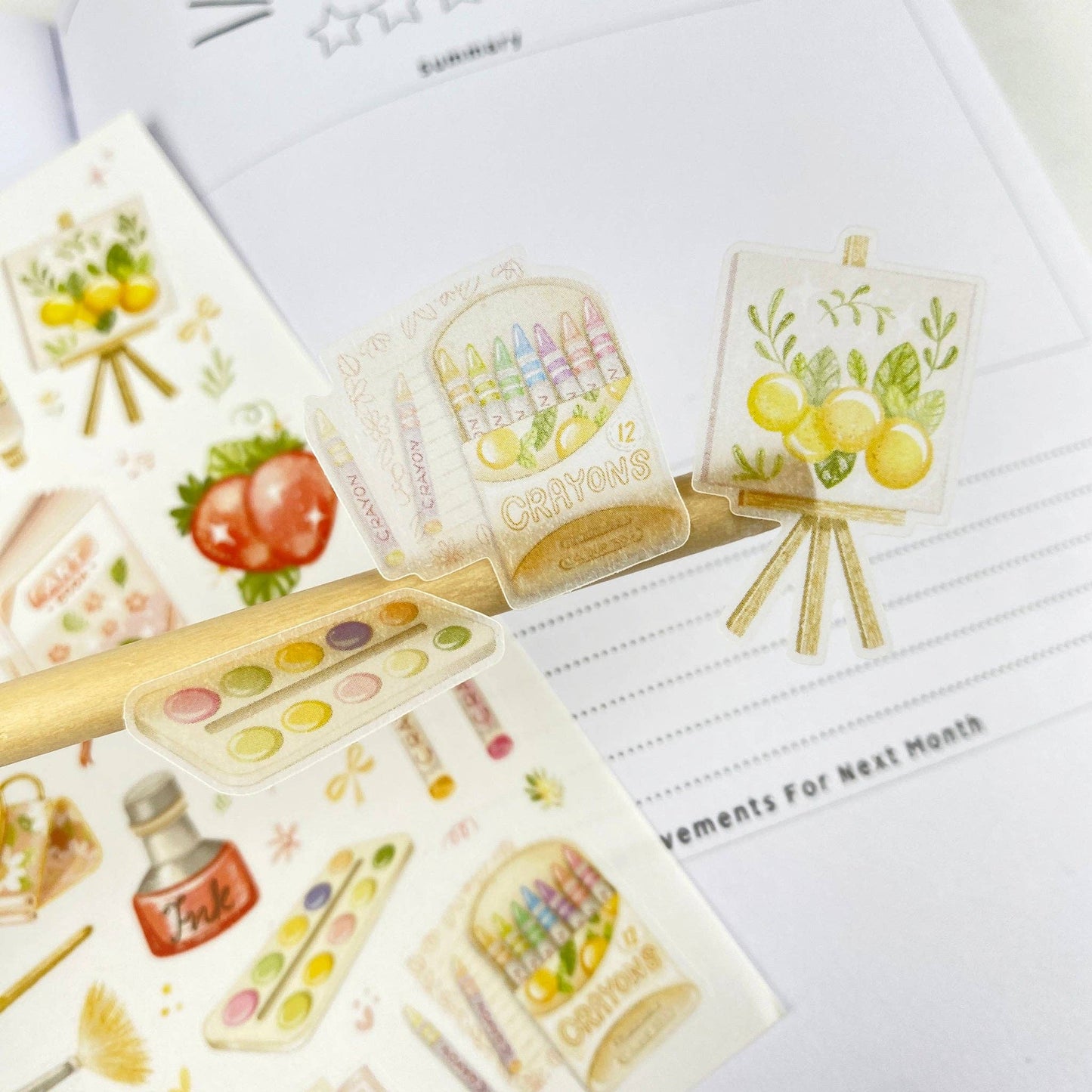 Sticker Sheet - The Art of Summer: Semi-Transparent - Tea & Fables