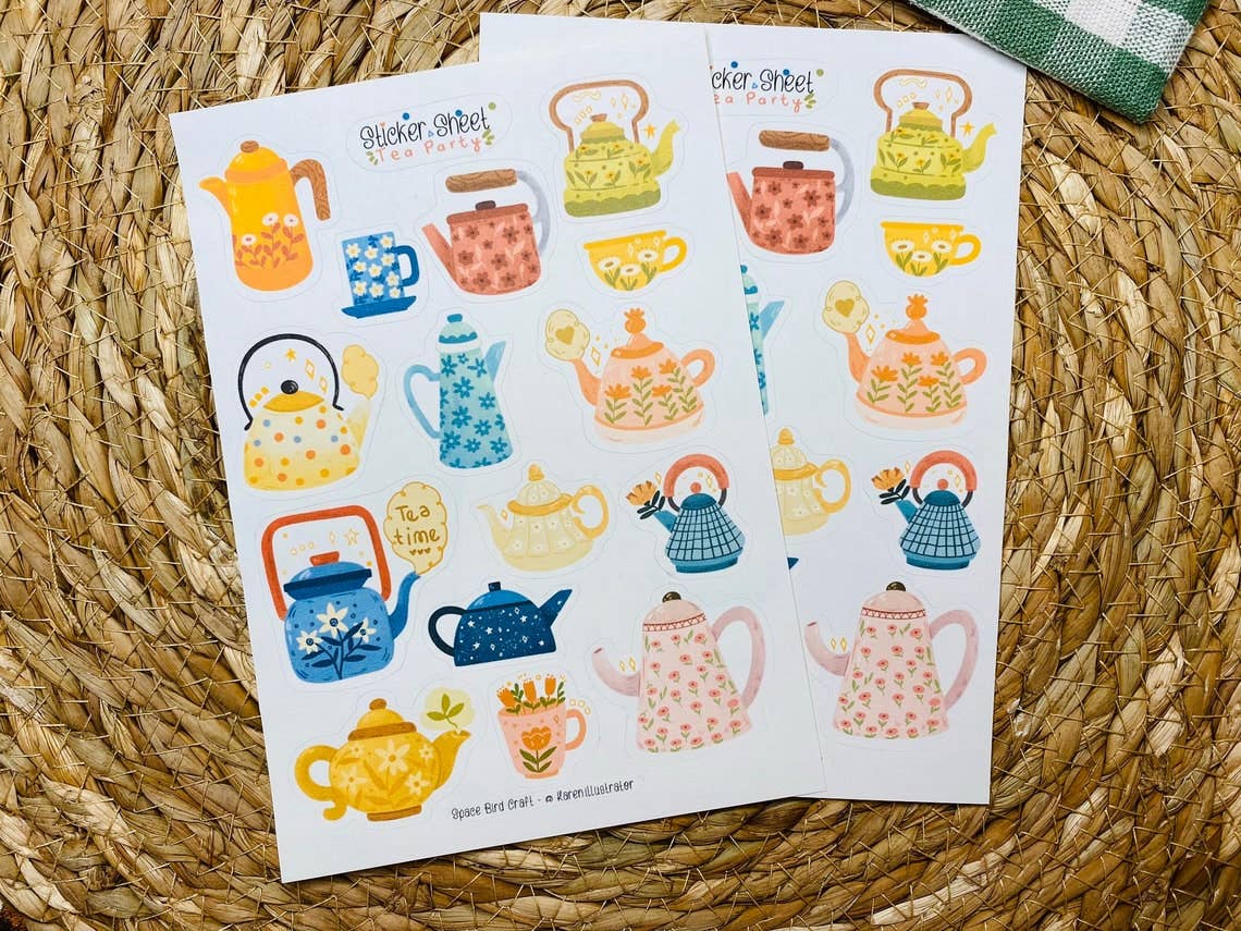 Sticker Sheet: Tea Party