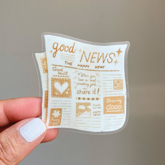 Clear Vinyl Sticker - Good News - Tea & Fables