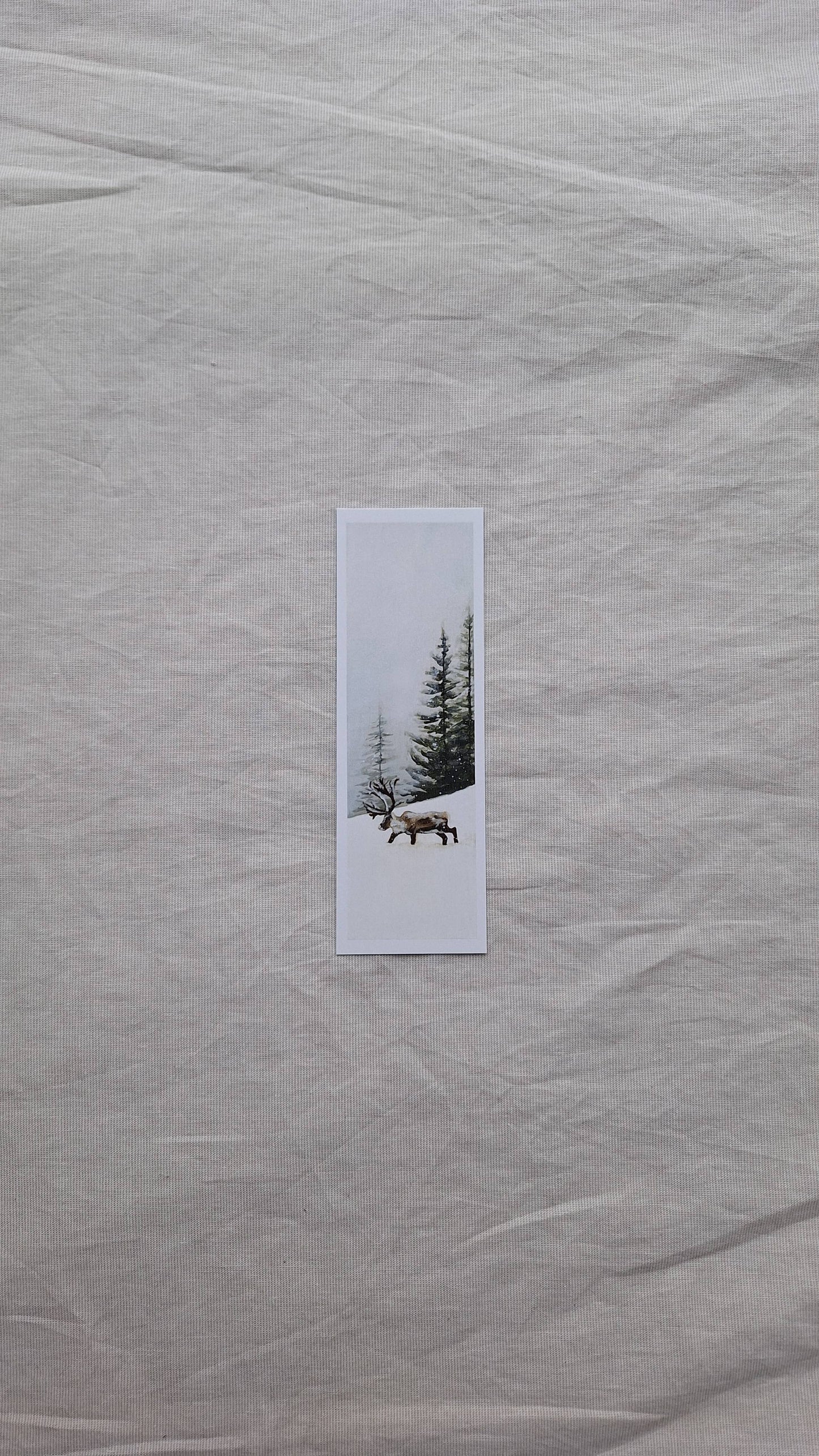 Elk in Winter Forest Bookmark