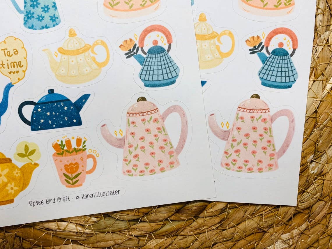Sticker Sheet: Tea Party