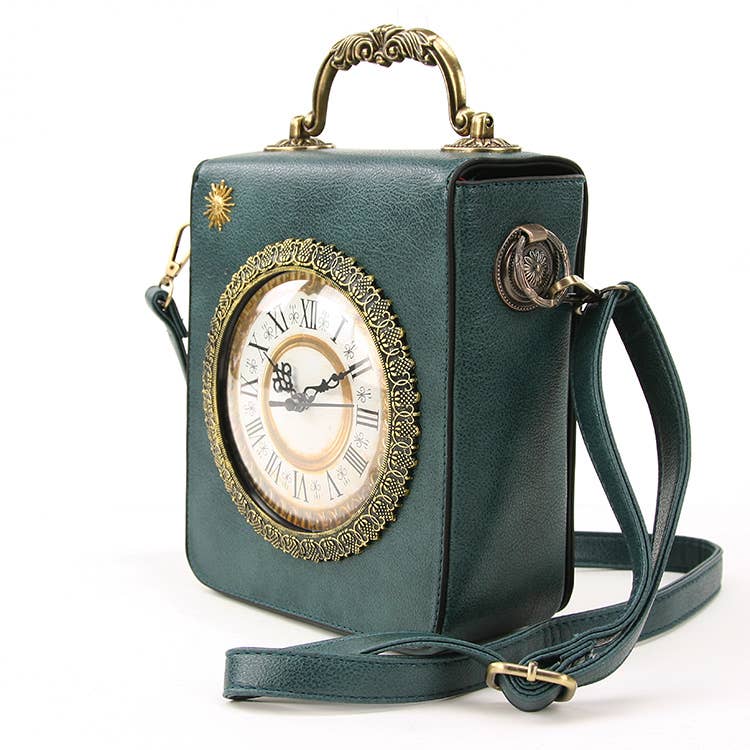 Vintage Clock Rectangle Shoulder Bag - Tea & Fables