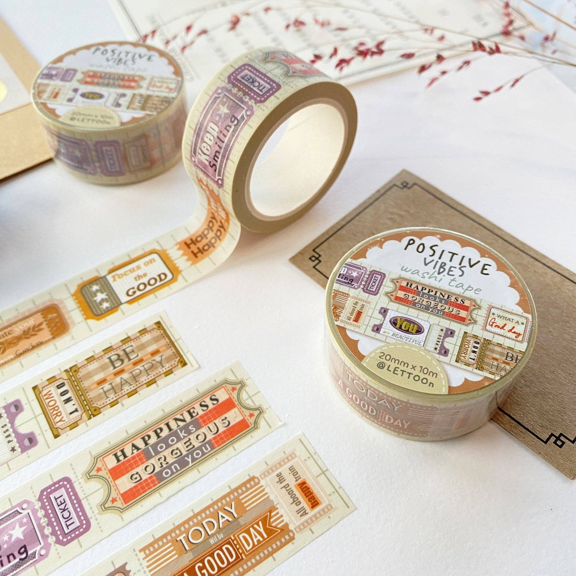 Washi Tape - Positive Vibes - Tea & Fables