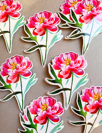 Peony Clear Sticker
