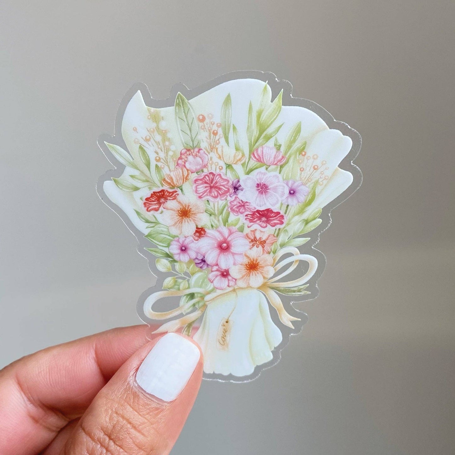 Clear Vinyl Sticker - Flower Bouquet - Tea & Fables