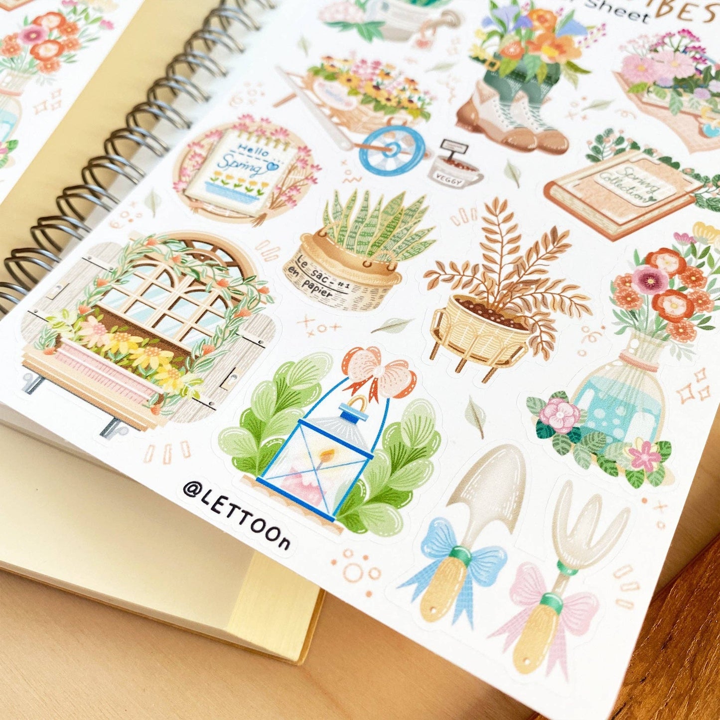 Sticker Sheet - Spring Vibes: Semi-Transparent - Tea & Fables