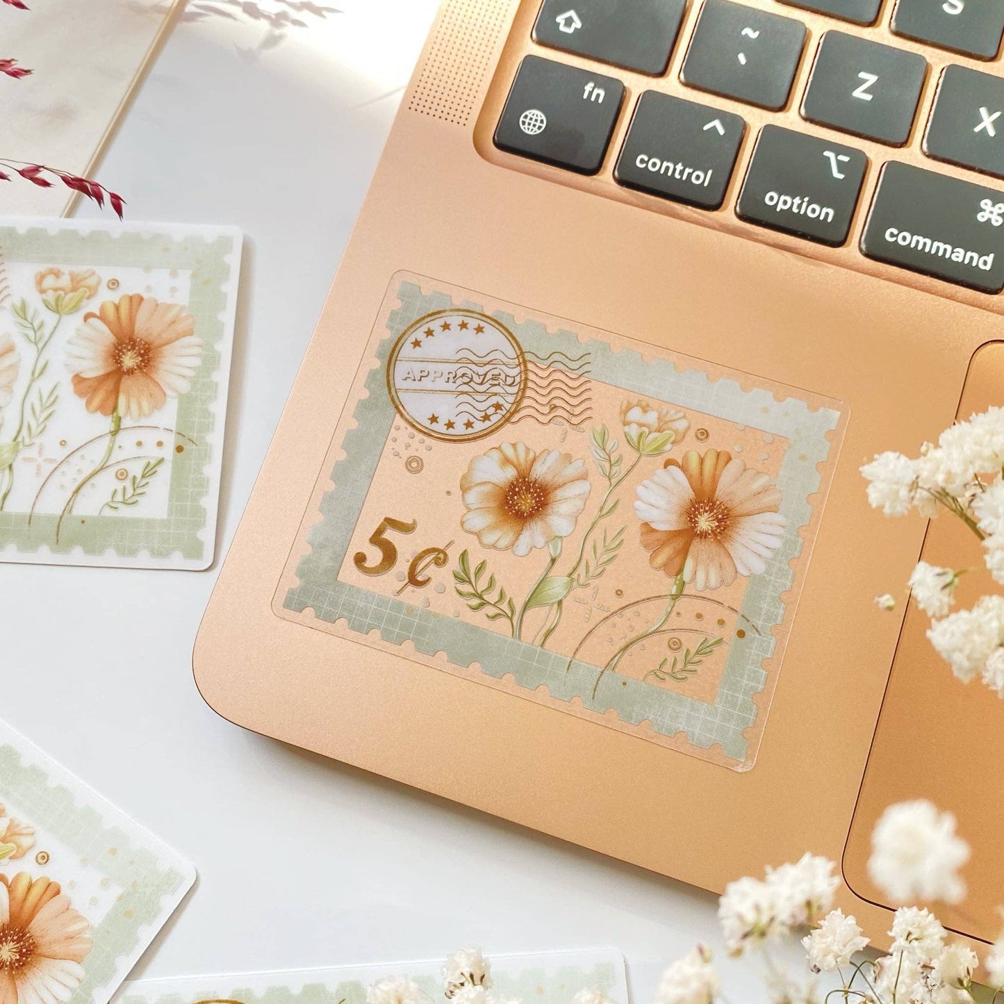 Clear Vinyl Sticker - Flower Stamp - Tea & Fables